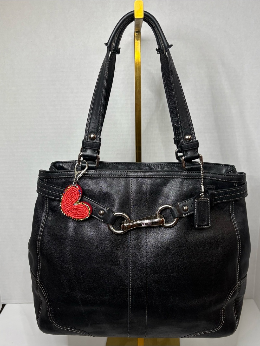 Y2K Coach Hampton "Nancy" In Soft Black Leather Unique Silver
Hardware #F13995